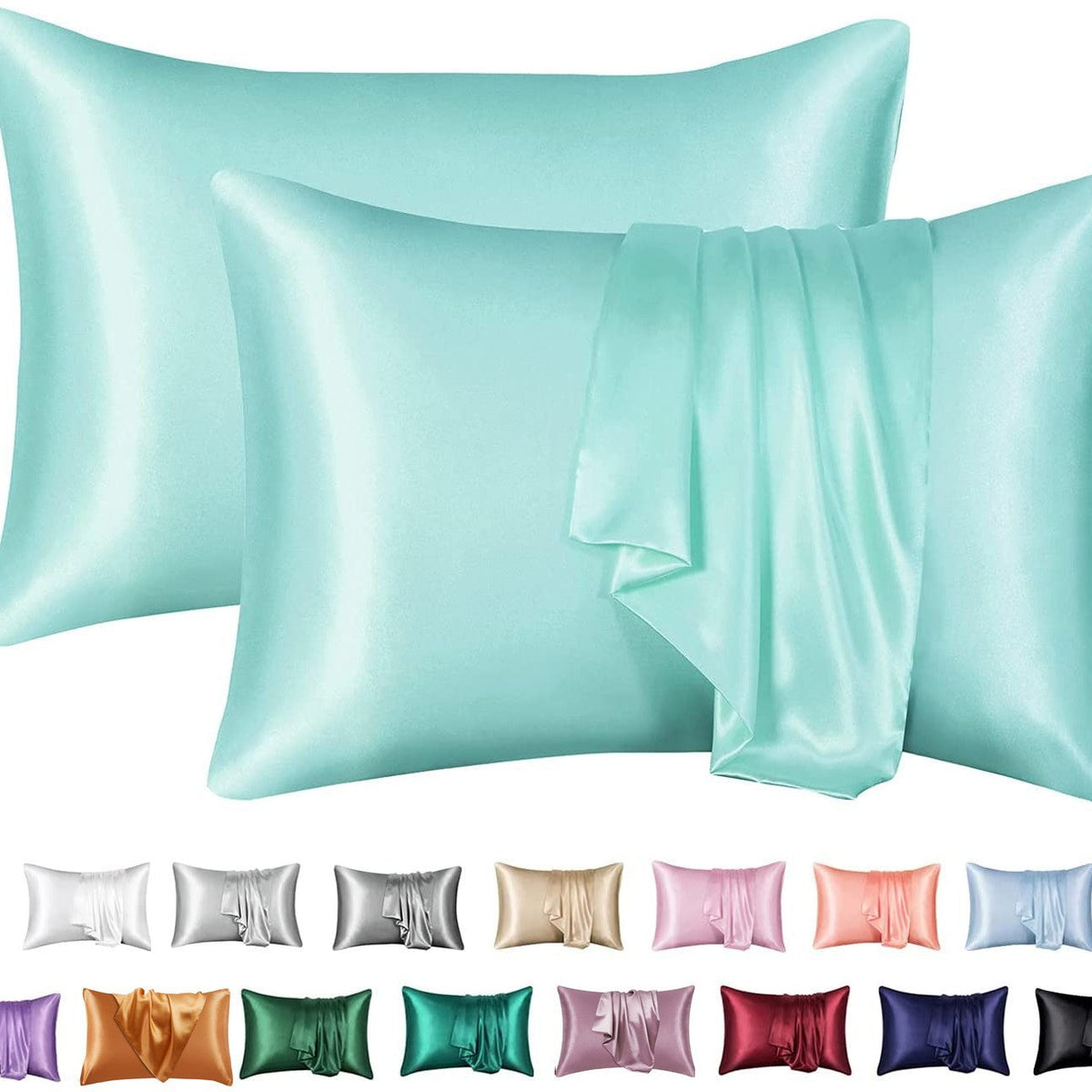 Kindvera Satin-Feel Pillowcase Set