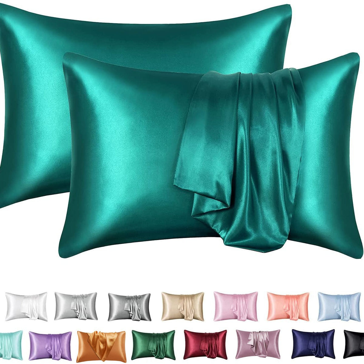 Kindvera Satin-Feel Pillowcase Set