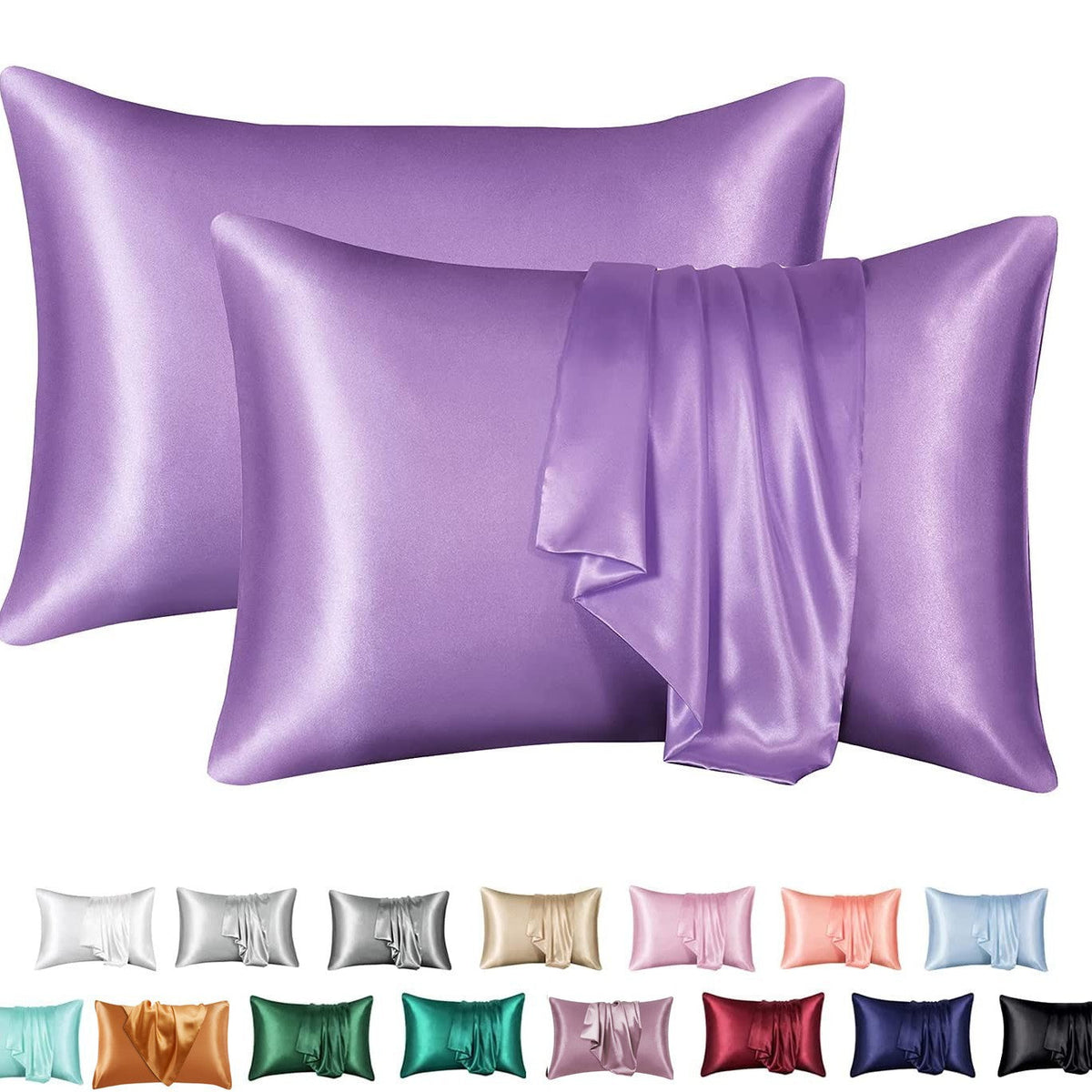 Kindvera Satin-Feel Pillowcase Set
