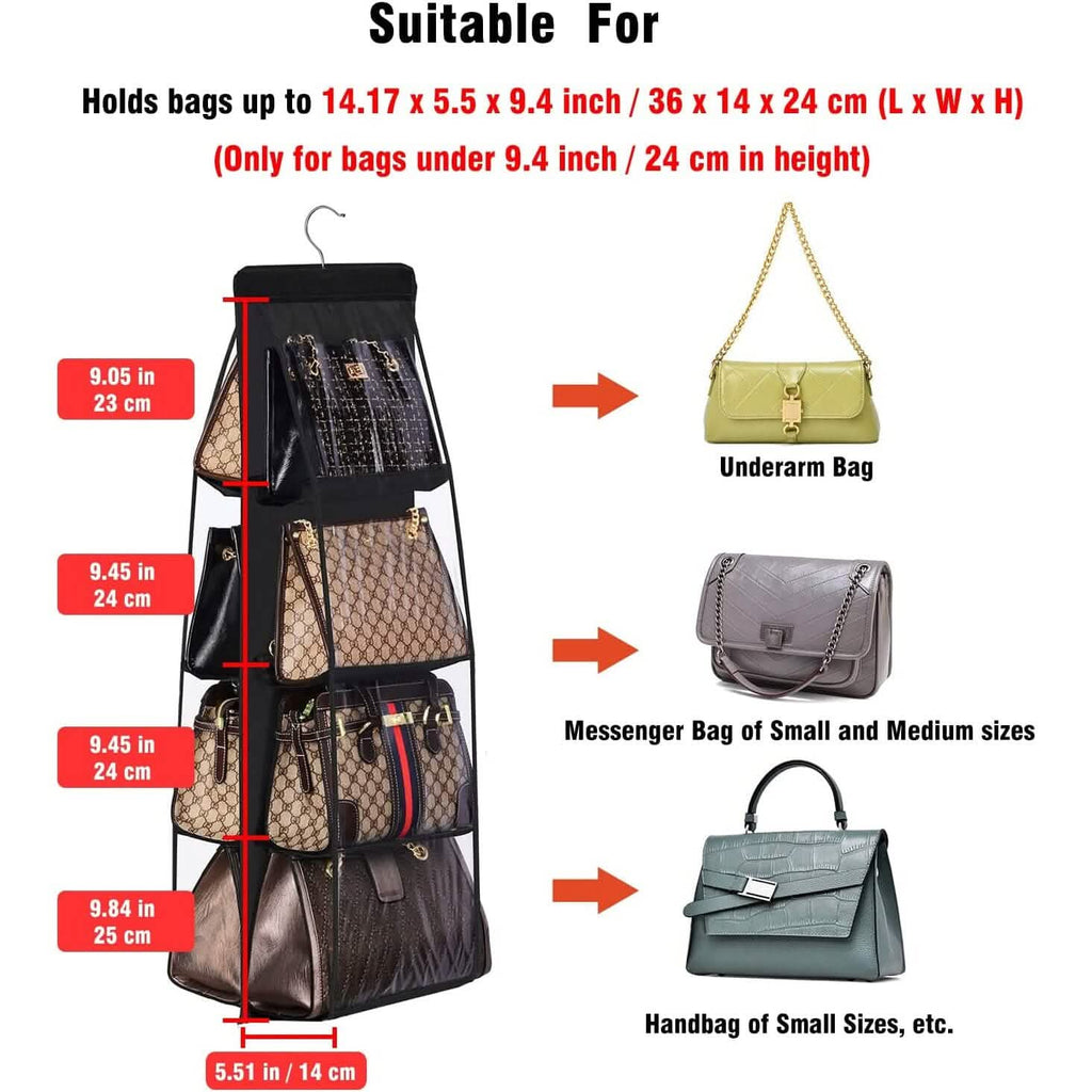 8-Pocket Hanging Handbag Organizer