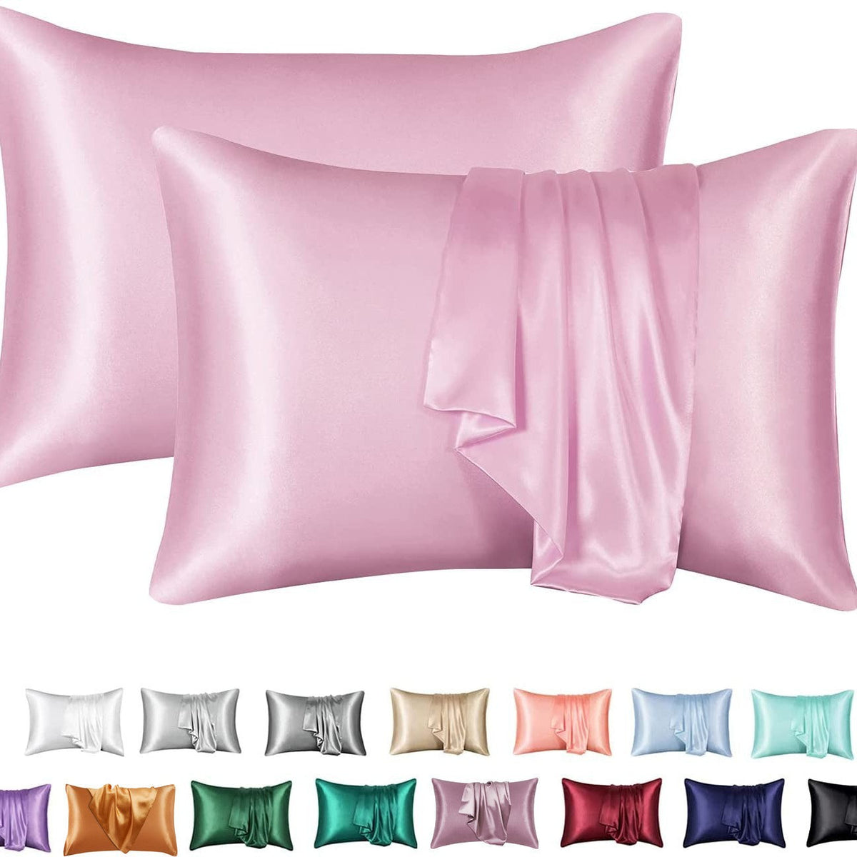 Kindvera Satin-Feel Pillowcase Set