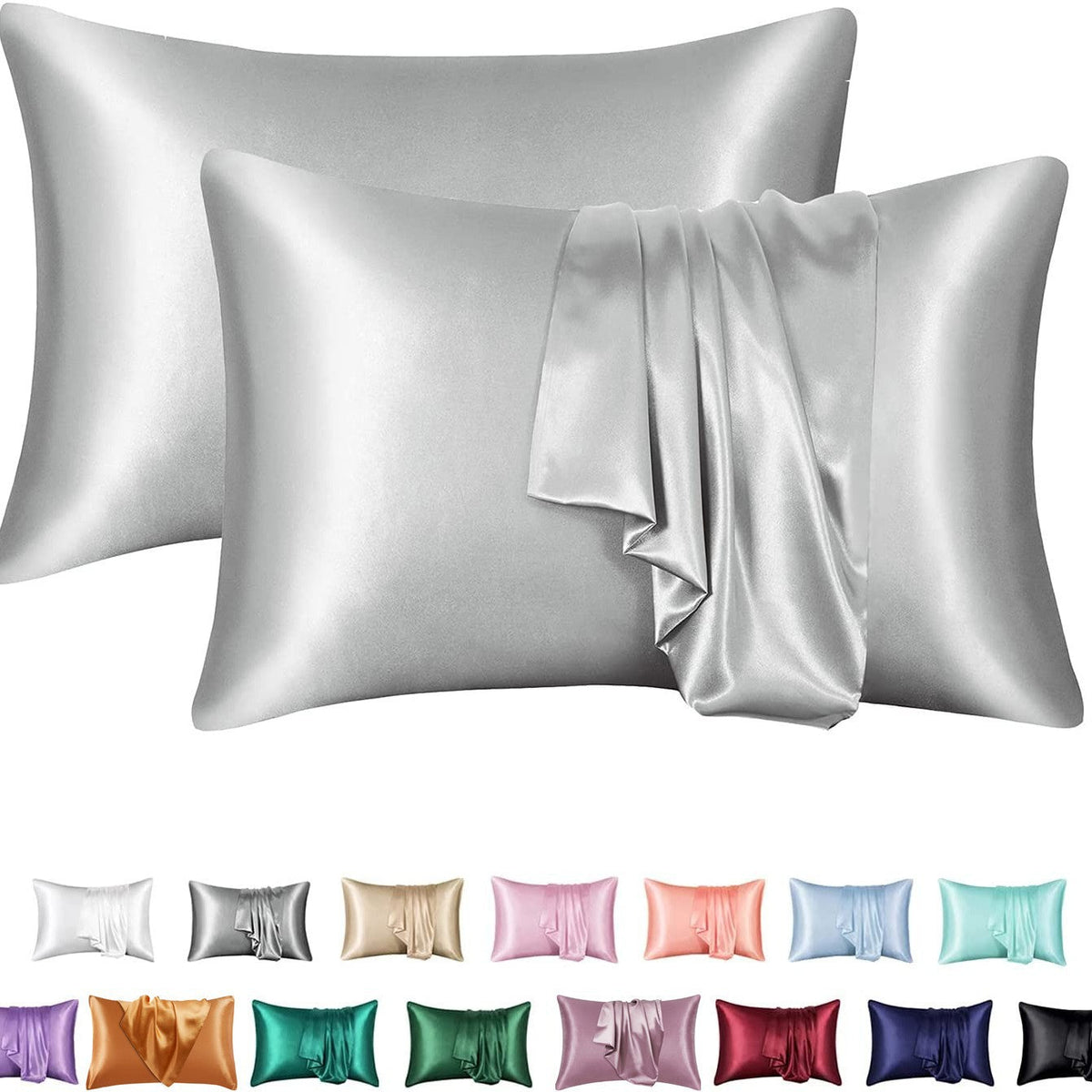 Kindvera Satin-Feel Pillowcase Set