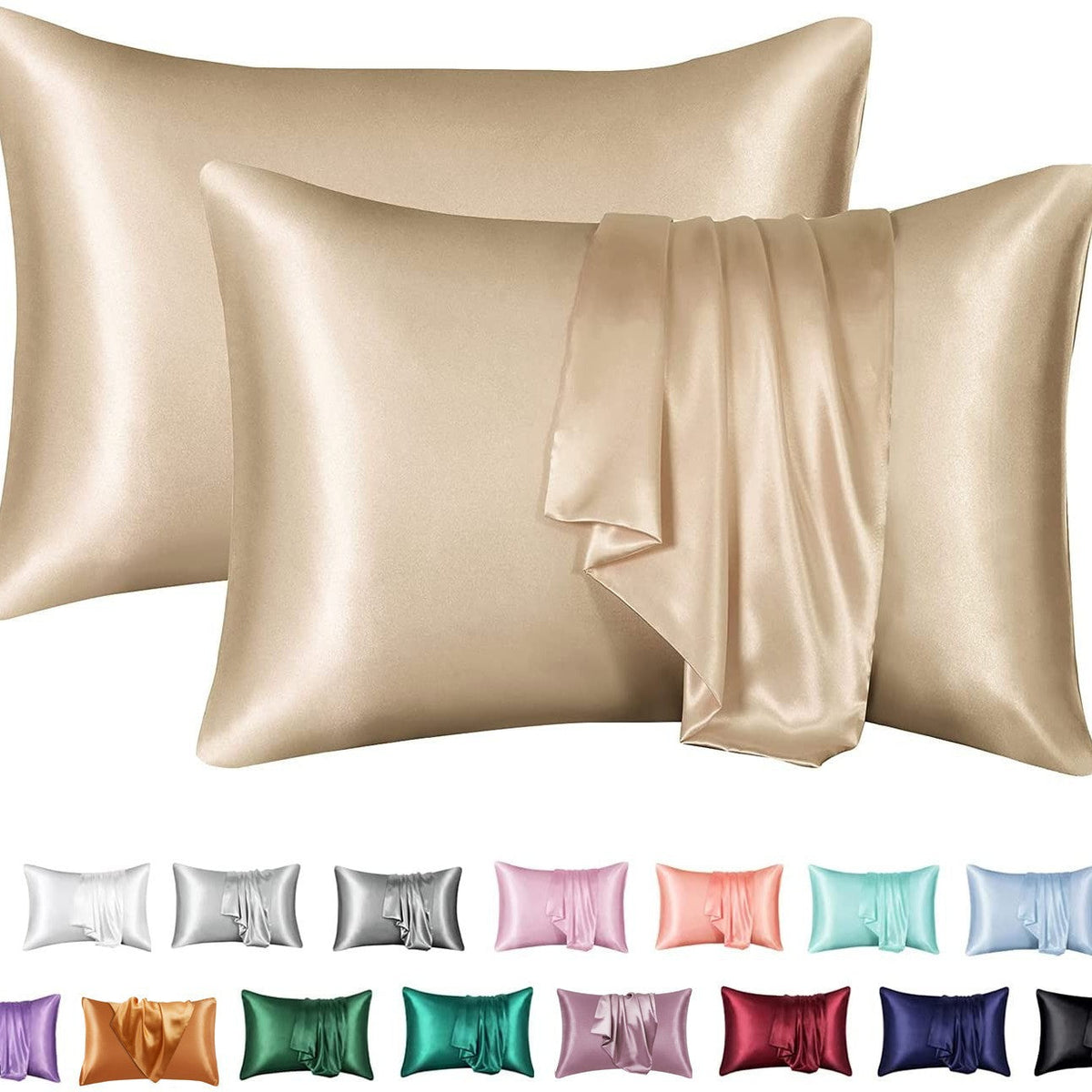Kindvera Satin-Feel Pillowcase Set