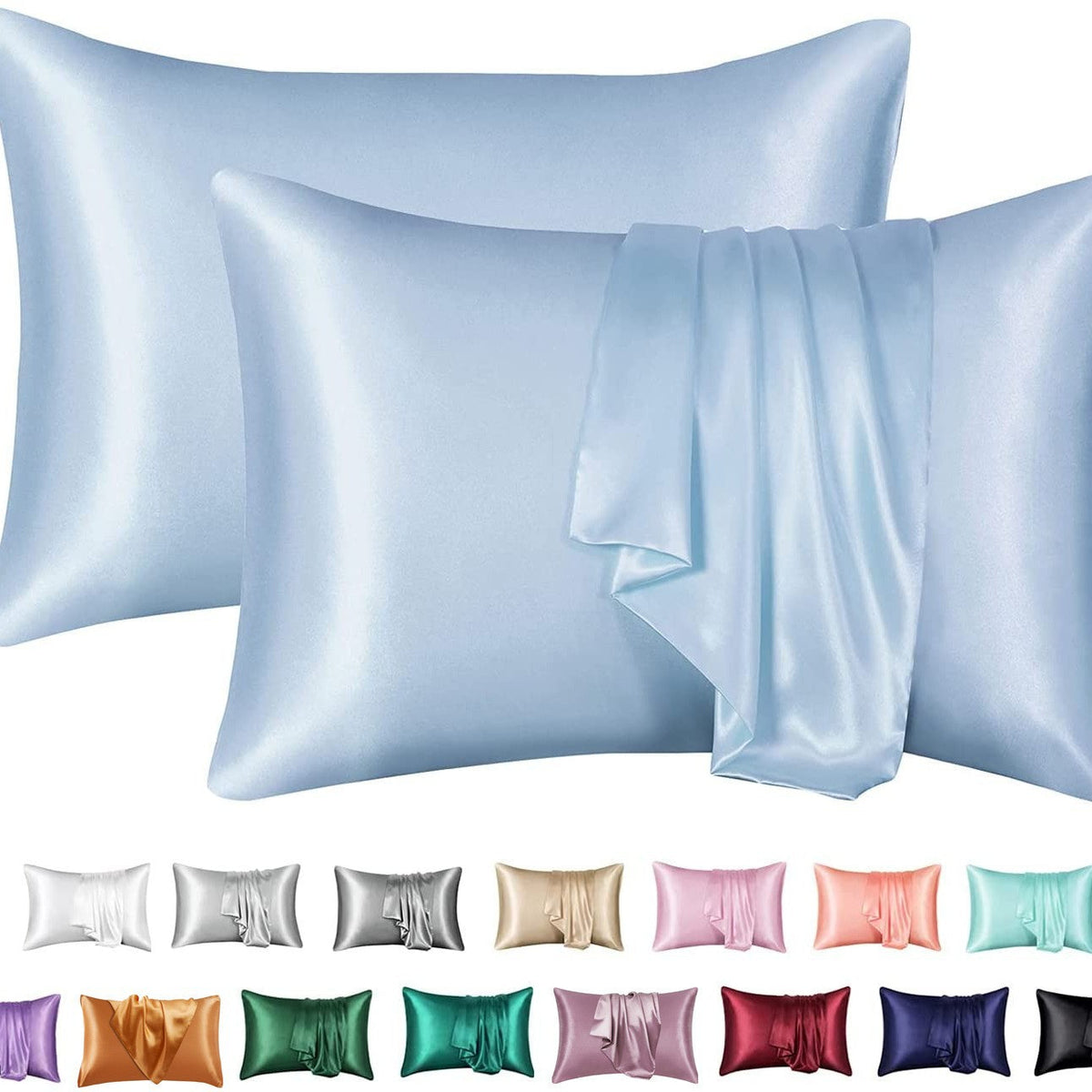 Kindvera Satin-Feel Pillowcase Set