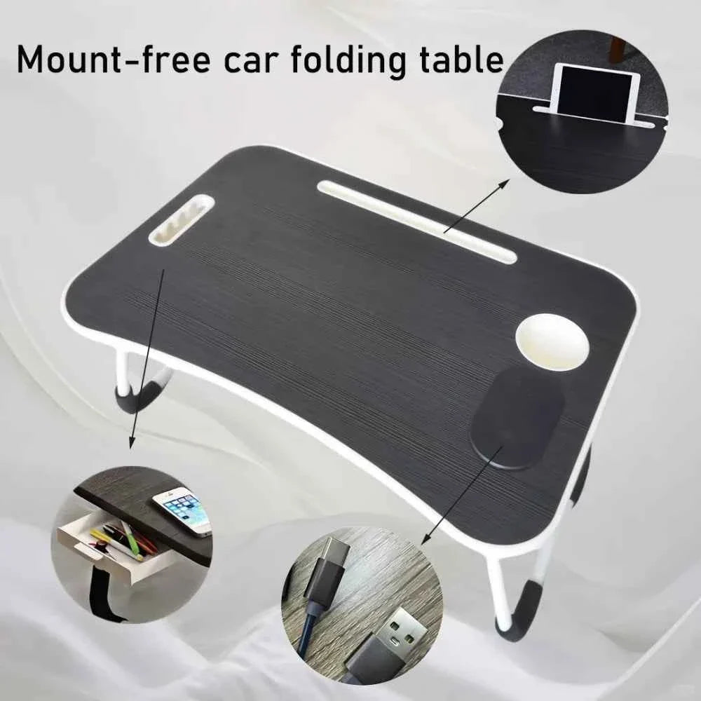 Foldable Laptop Bed Table with Wireless Charging