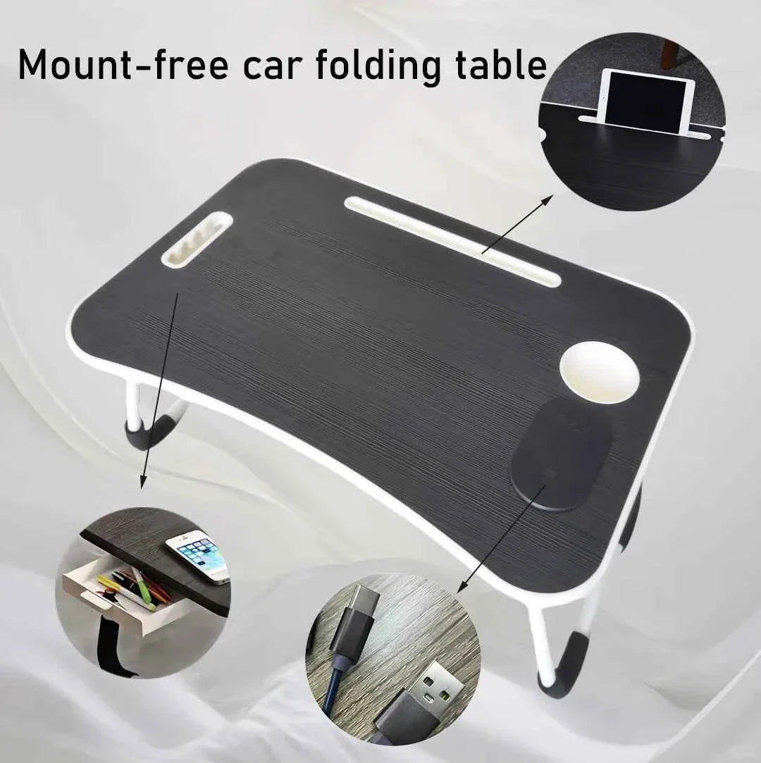 Foldable Laptop Bed Table with Wireless Charging